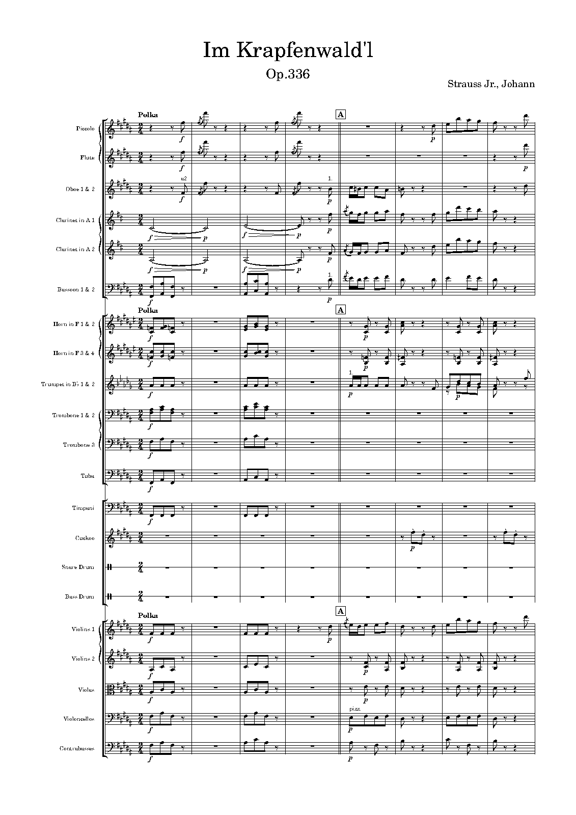 Im Krapfenwald'l, Op.336