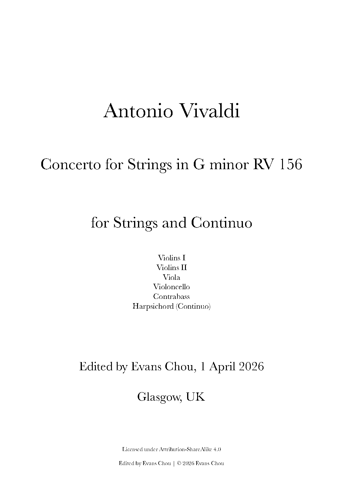 Concerto for Strings in G minor, RV 156
