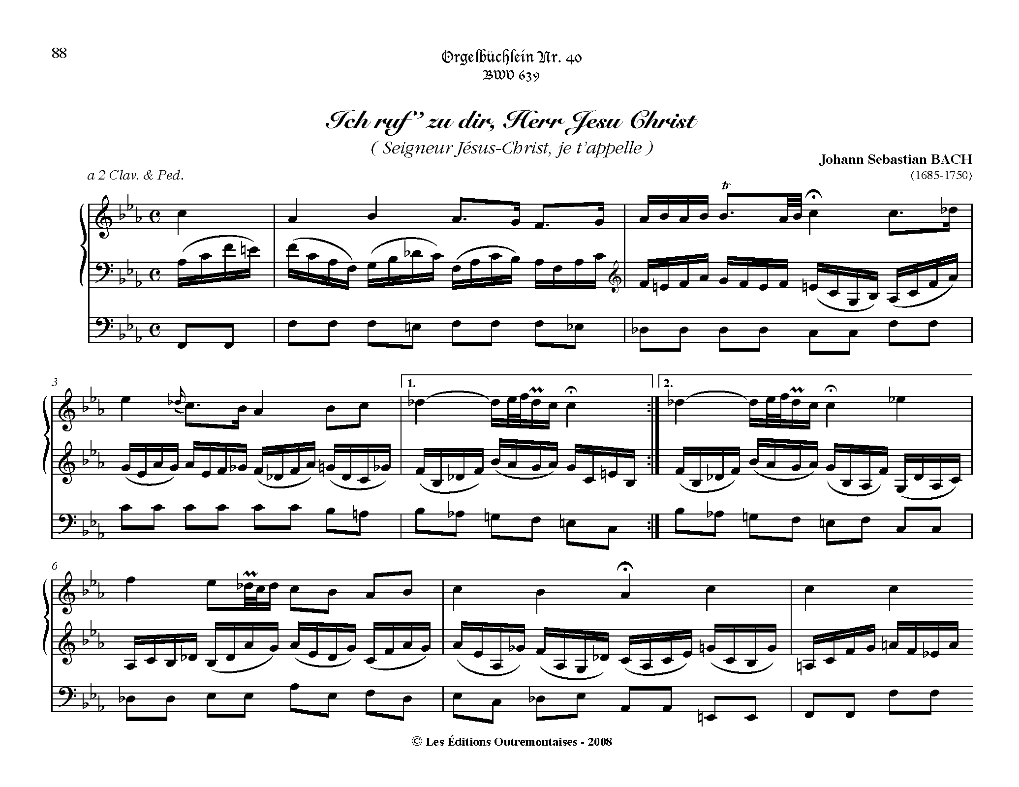 Ich ruf zu dir, Herr Jesu Christ, BWV 639