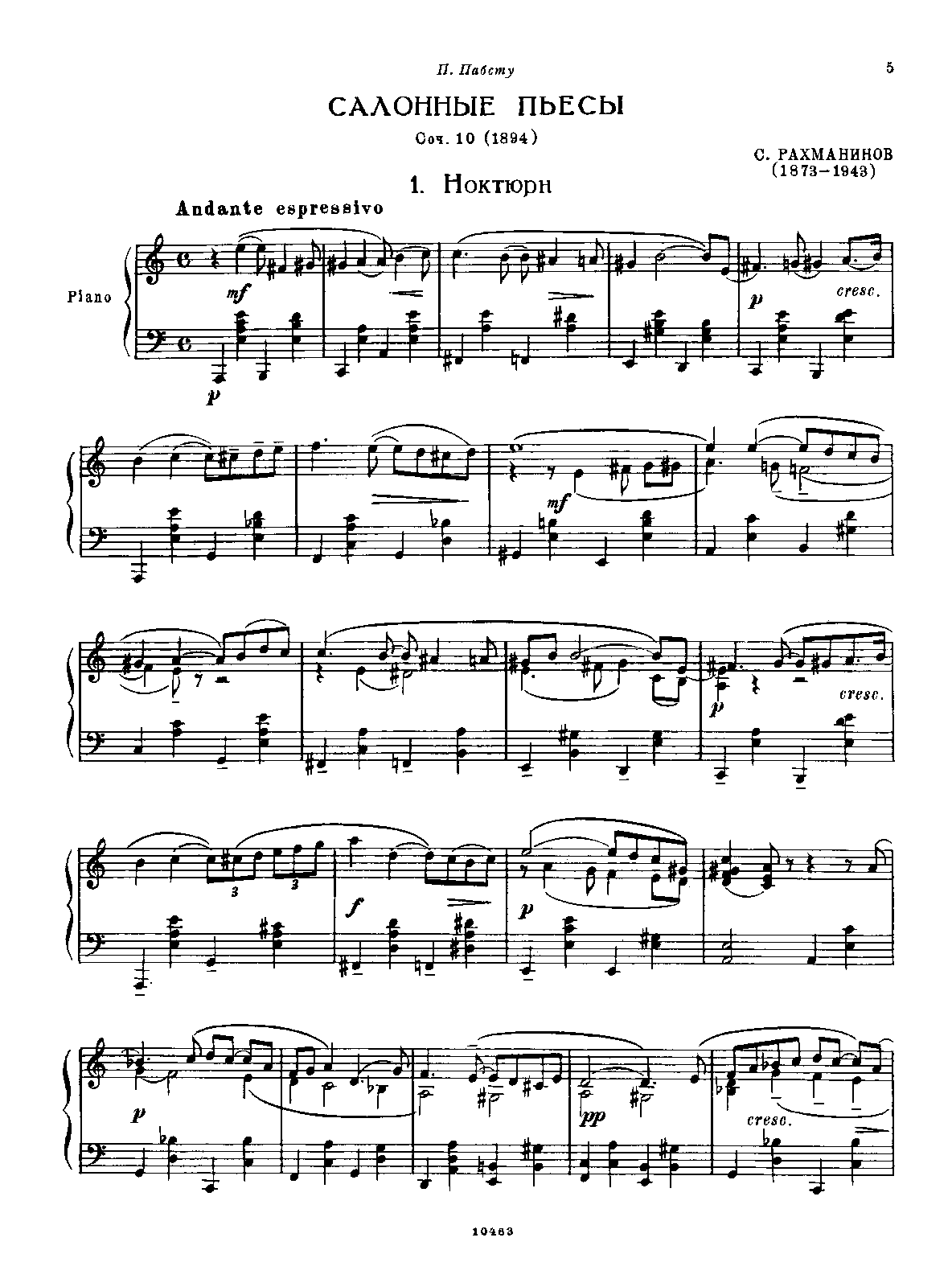 7 Morceaux de salon, Op.10