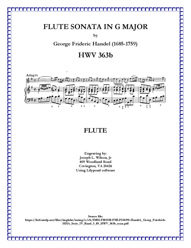 Flute Sonata in G major, HWV 363b