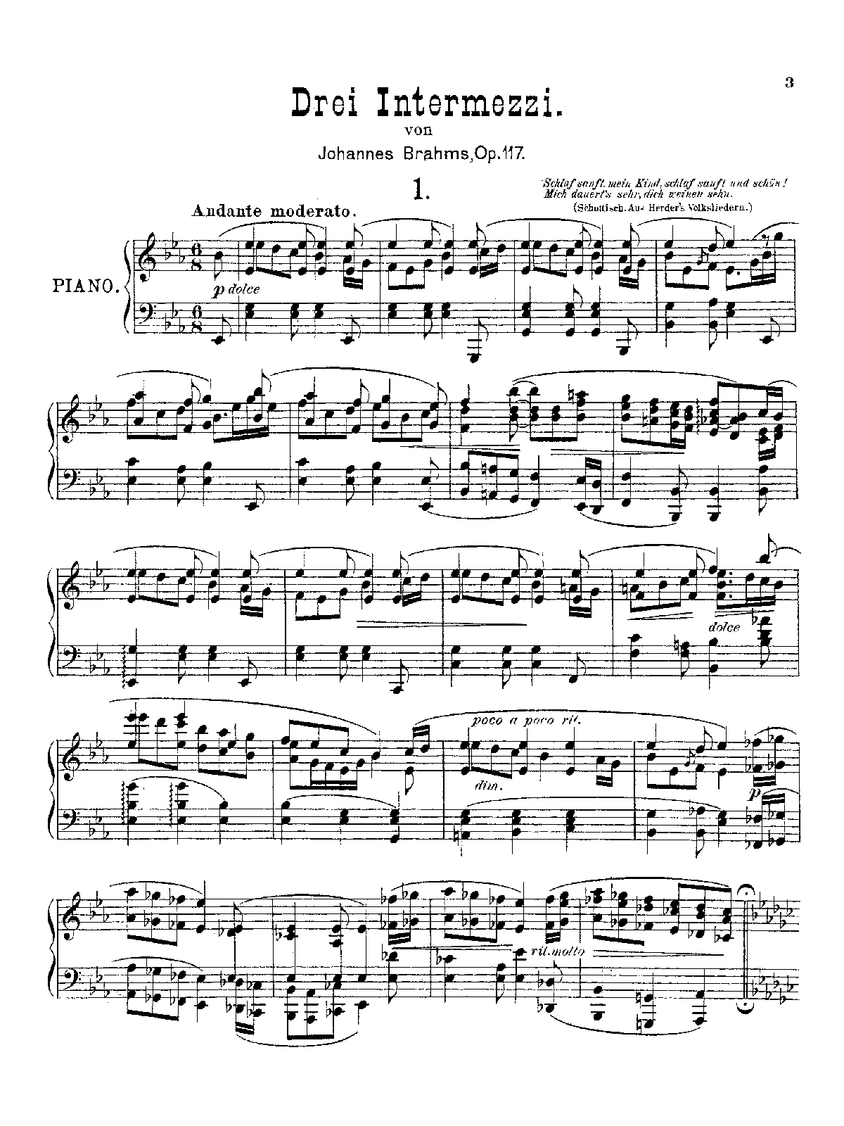 3 Intermezzi, Op.117