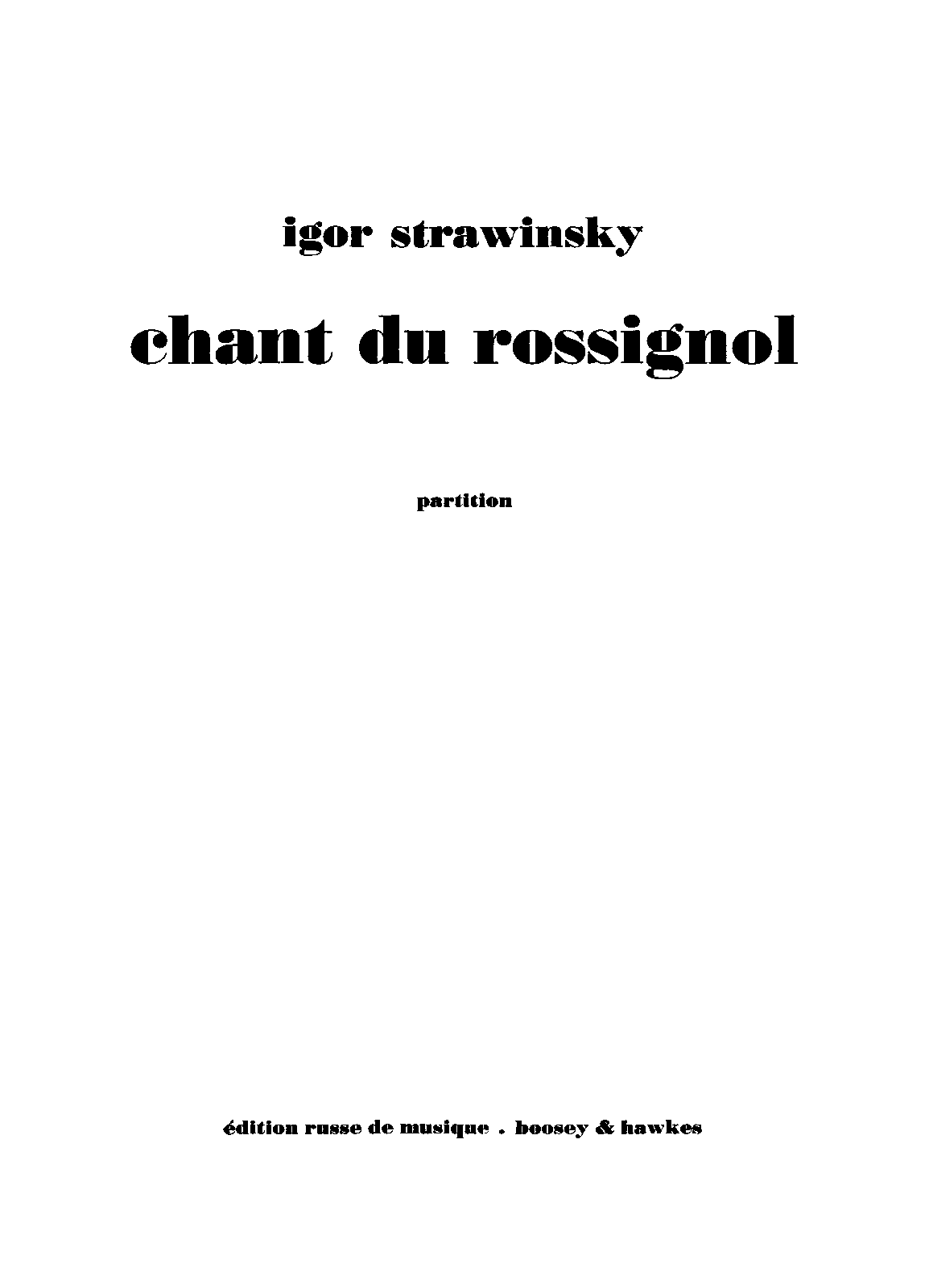 Le chant du rossignol, K026