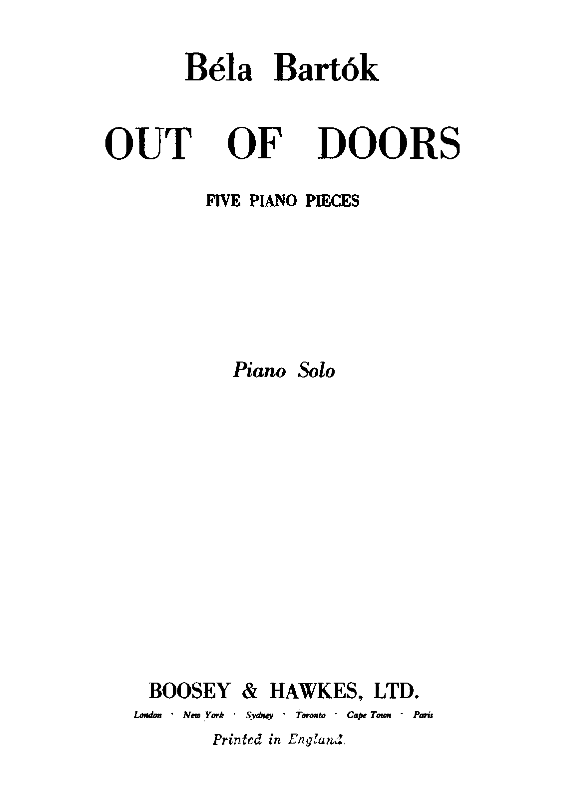 Out of Doors, Sz.81