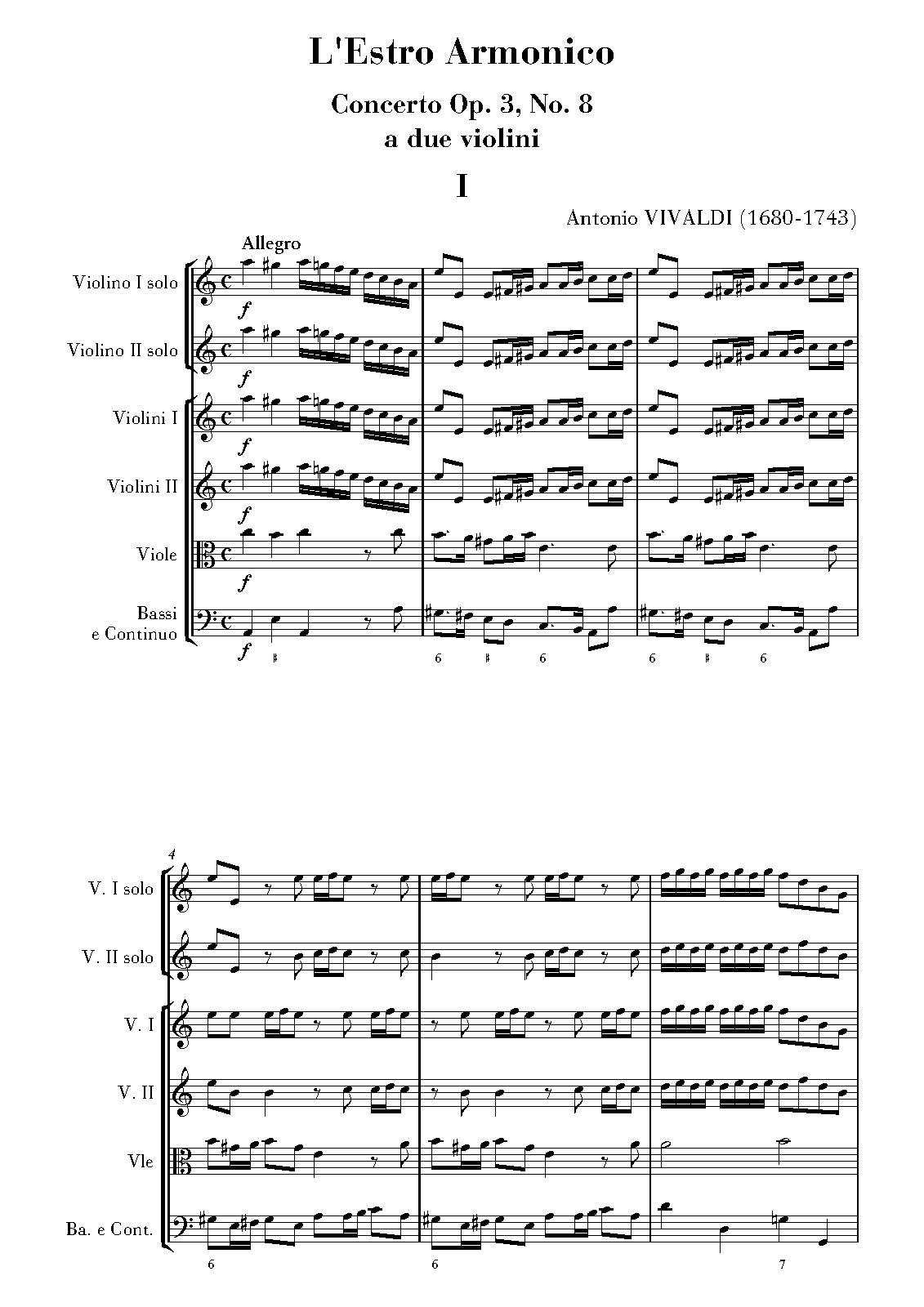 Concerto for 2 Violins in A minor, RV 522