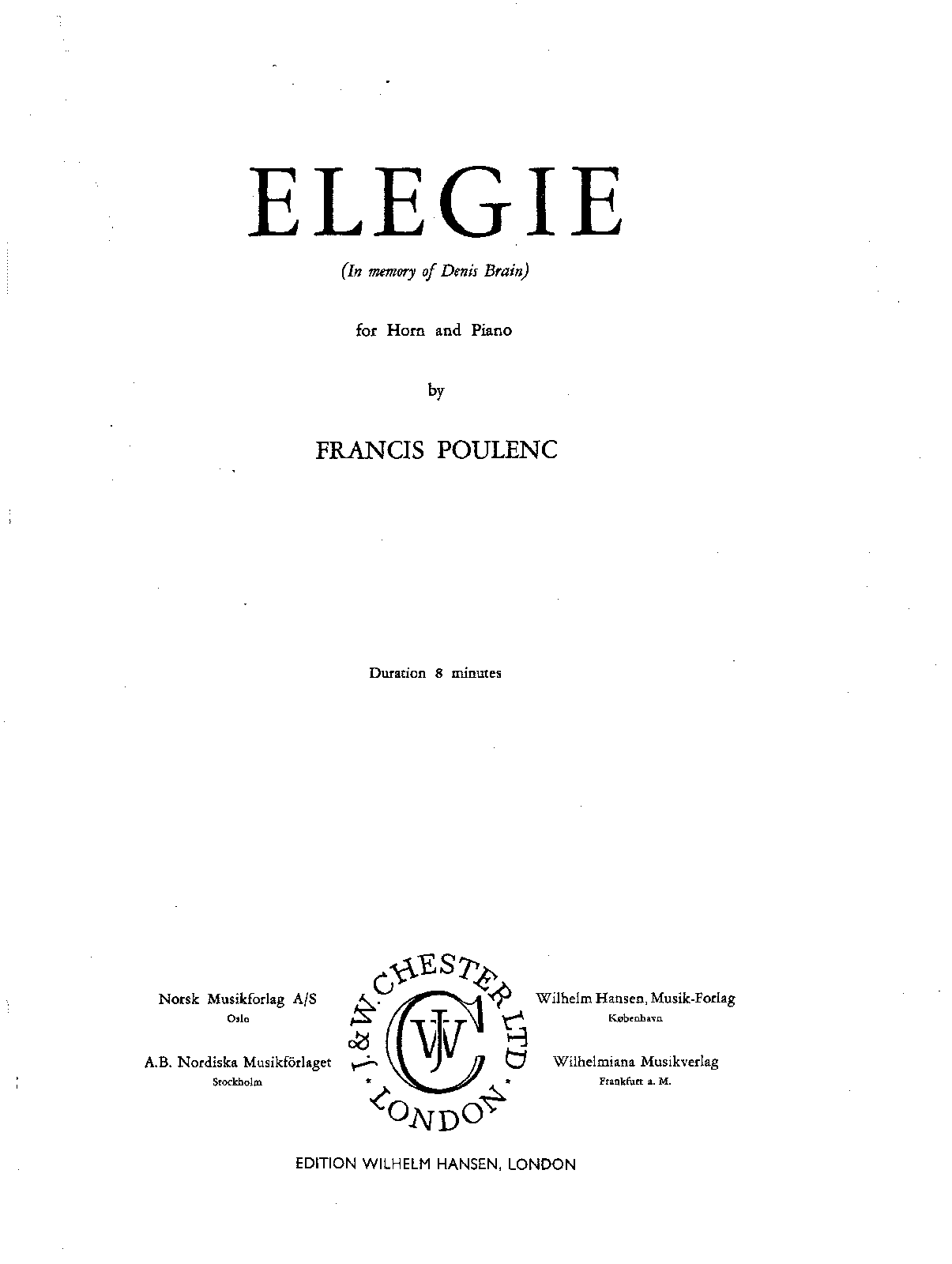 Élégie, FP 168