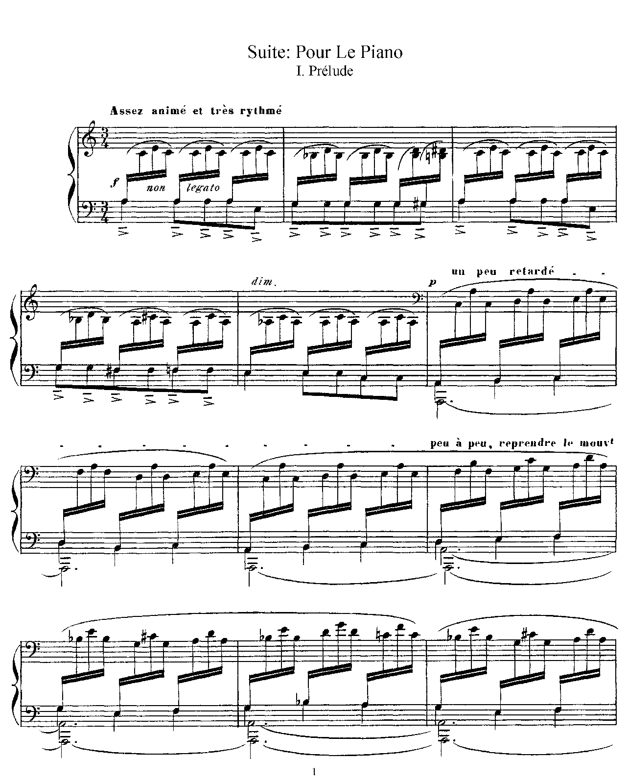 Pour le piano, CD 95