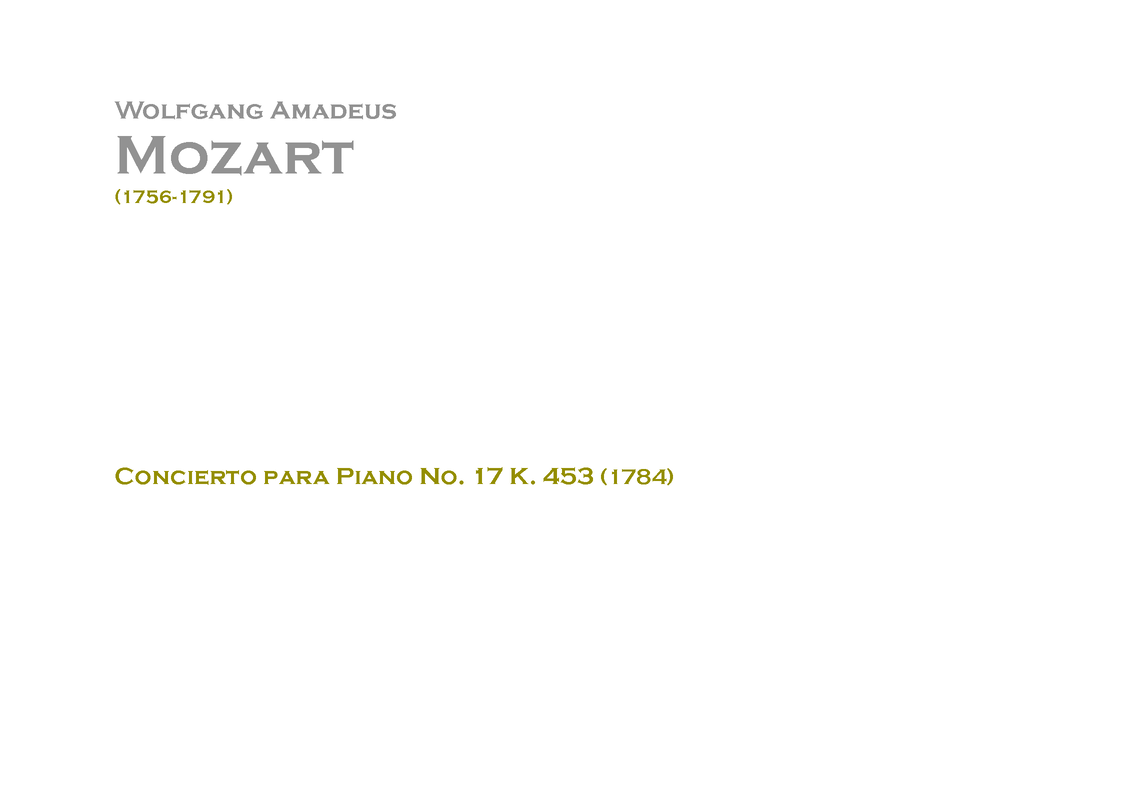 Piano Concerto No.17 in G major, K.453