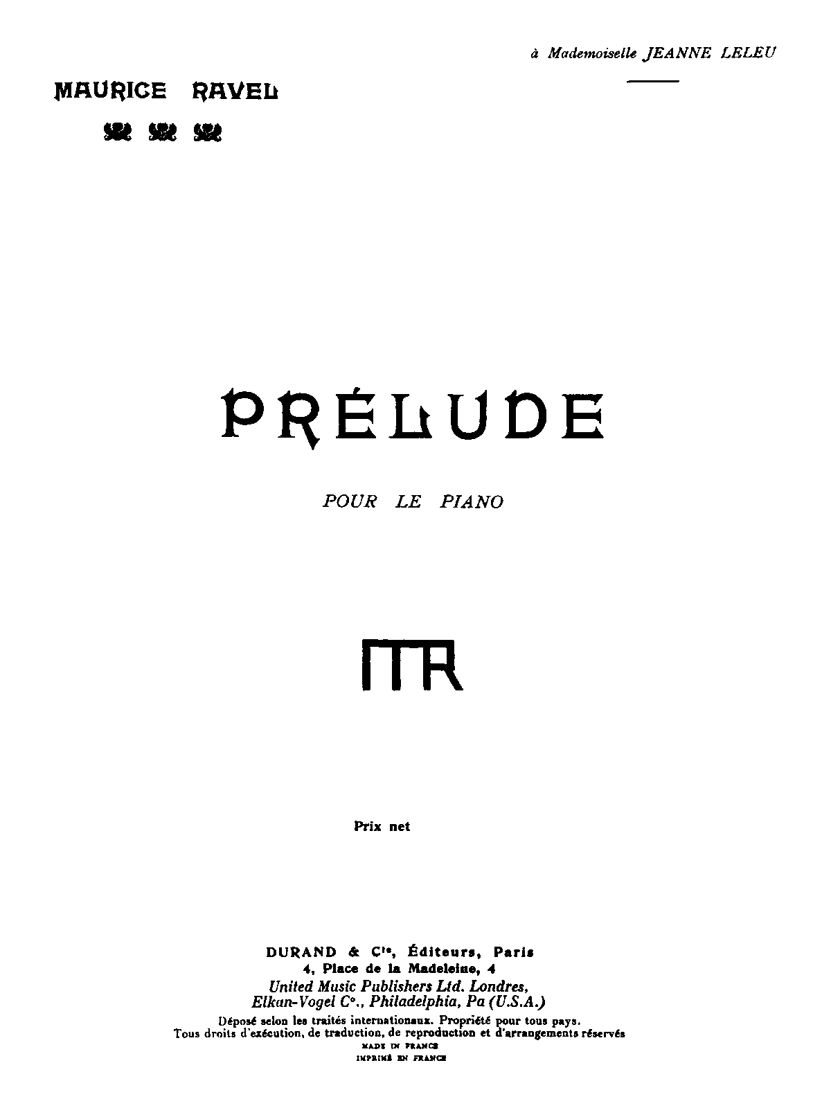 Prélude, M.65