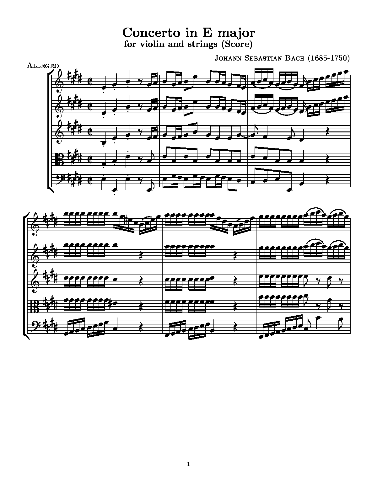 Violin Concerto in E major, BWV 1042