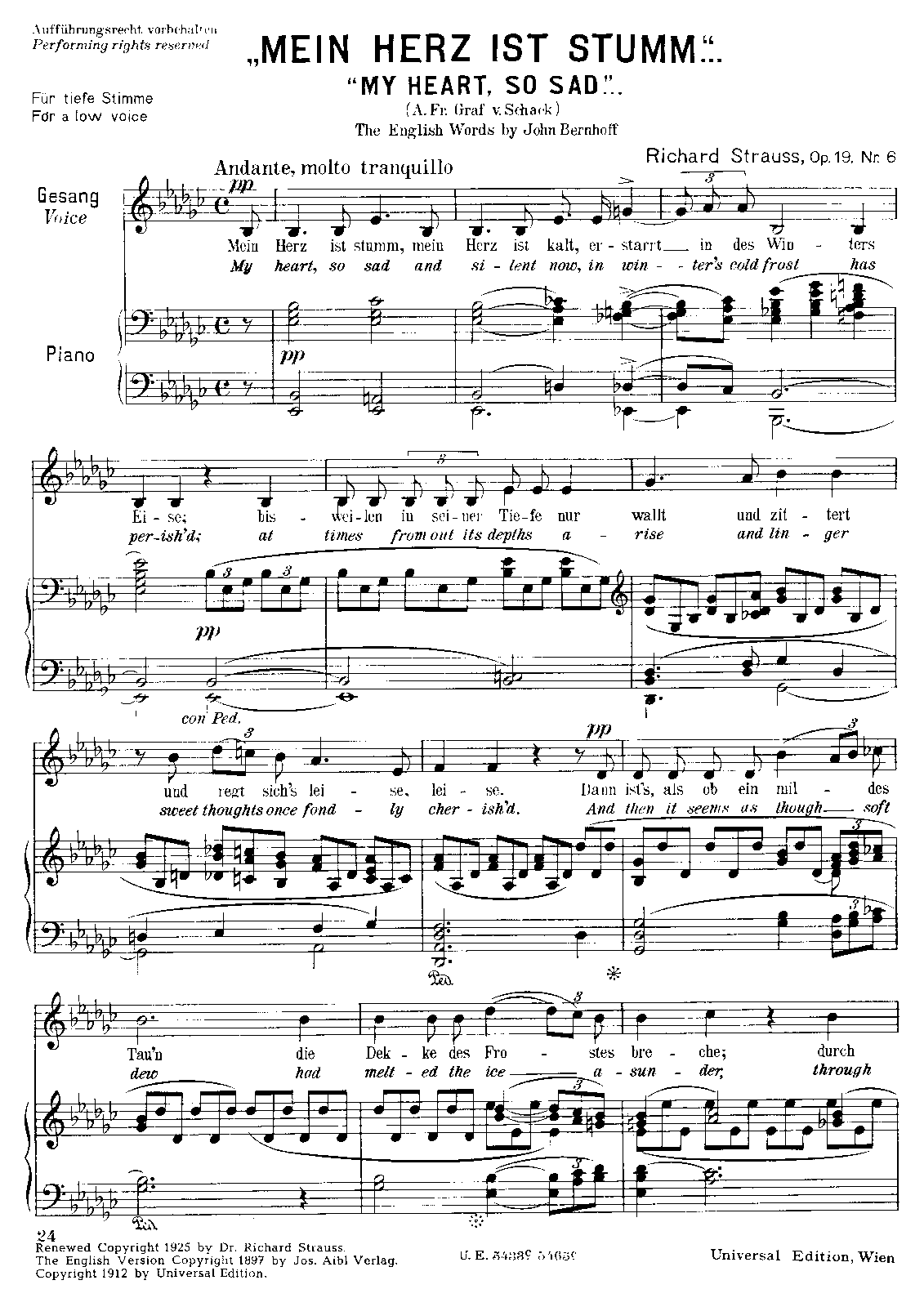 6 Lieder aus 'Lotosblätter', Op.19