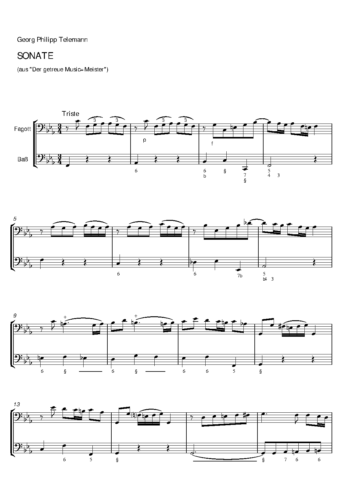 Bassoon Sonata, TWV 41:f1