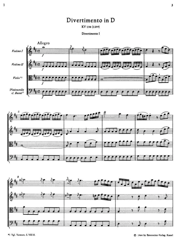 Divertimento in D major, K.136/125a