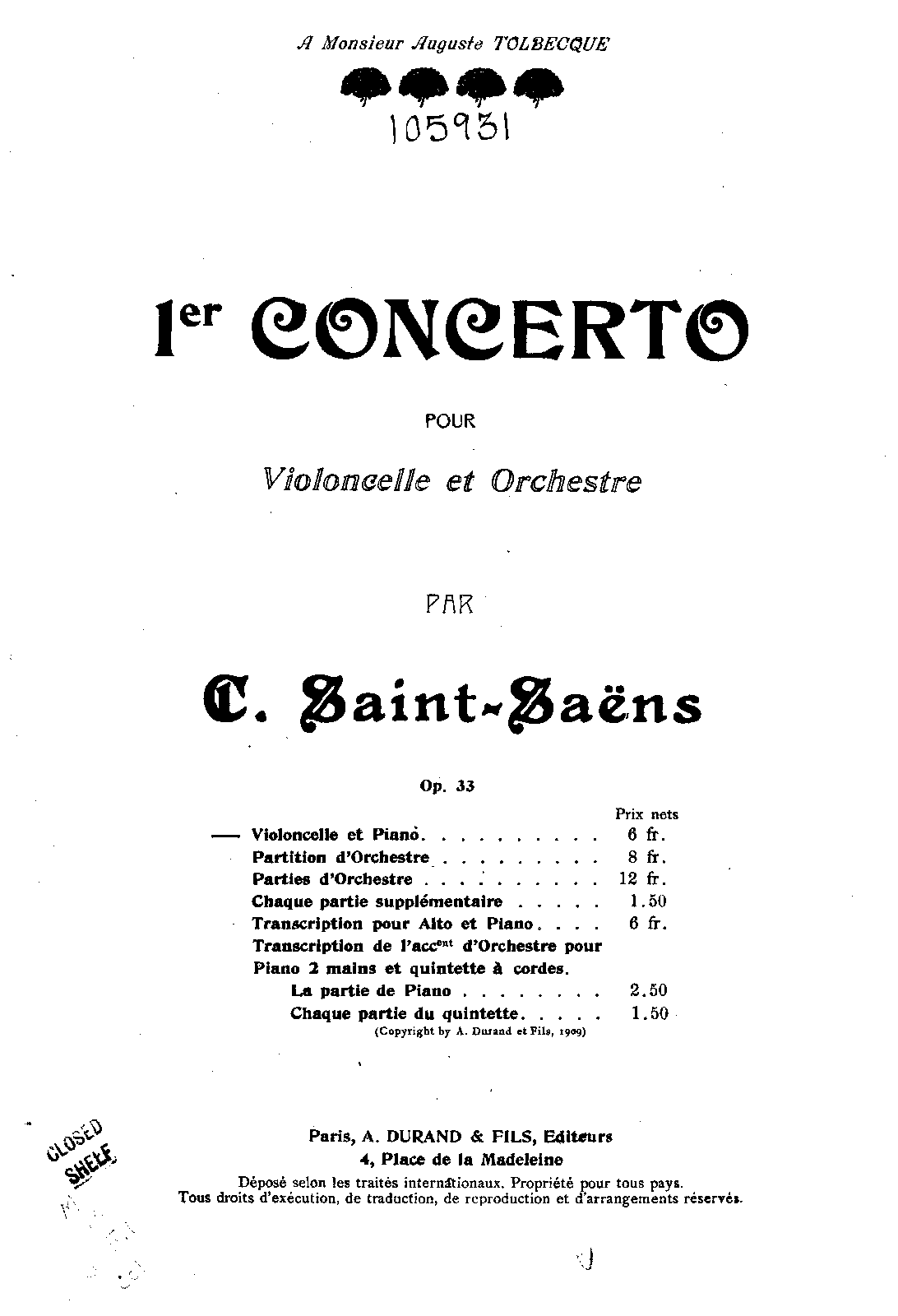 Cello Concerto No.1, Op.33