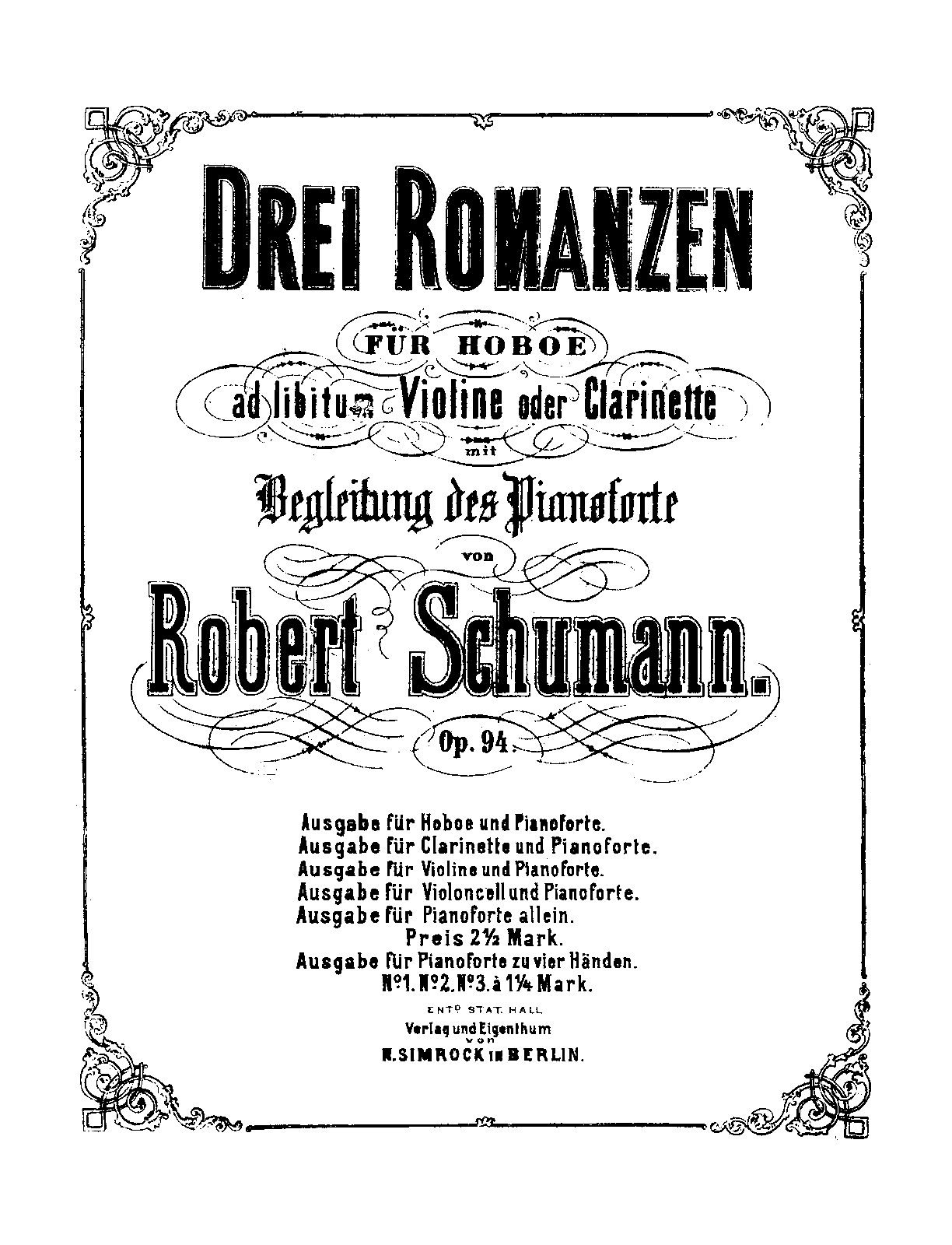 3 Romanzen, Op.94