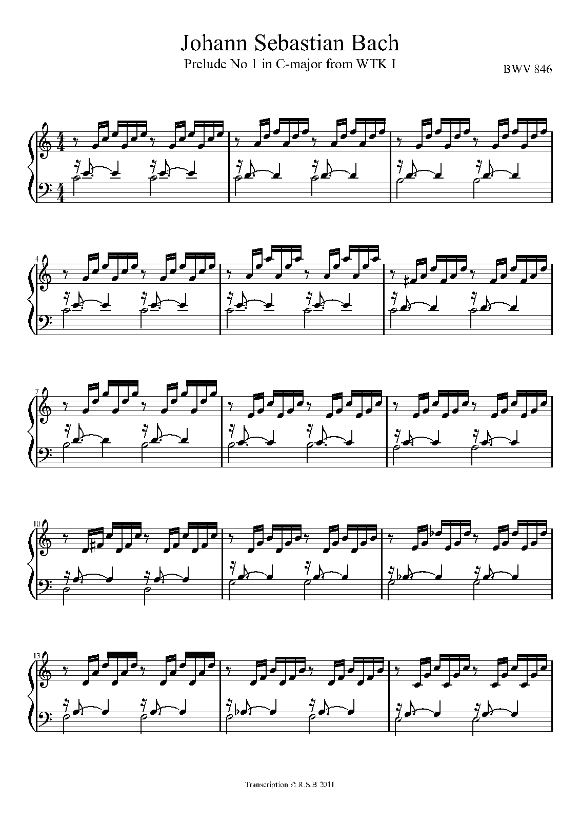 Prelude and Fugue in C major, BWV 846