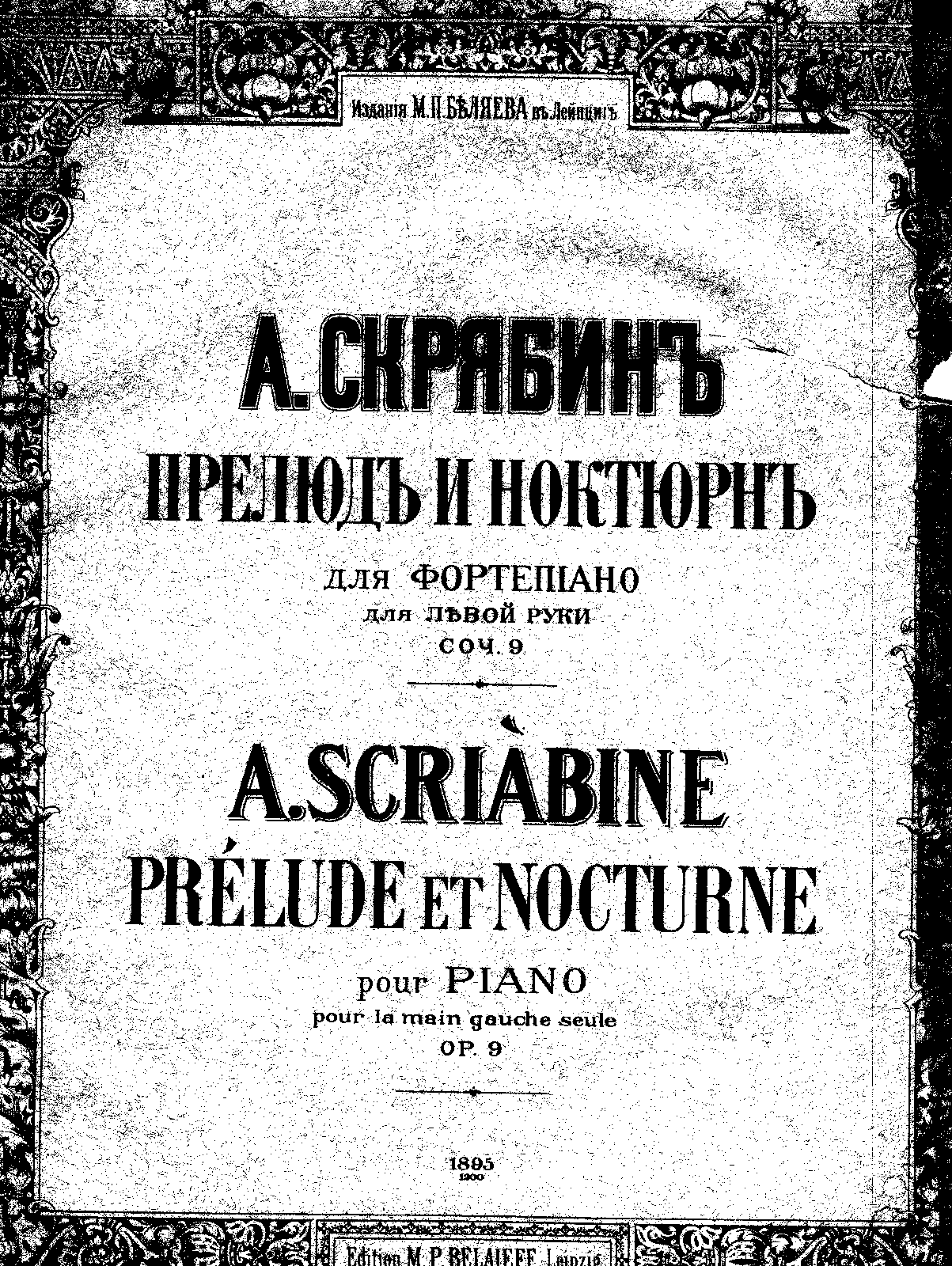 Prelude and Nocturne for the Left Hand, Op.9