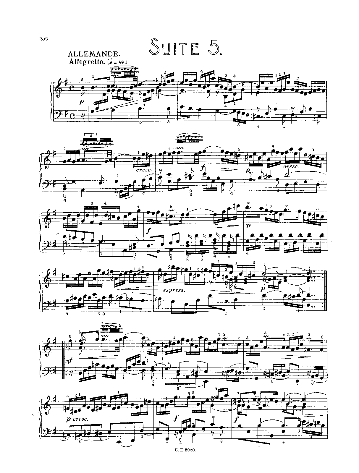 French Suite No.5 in G major, BWV 816