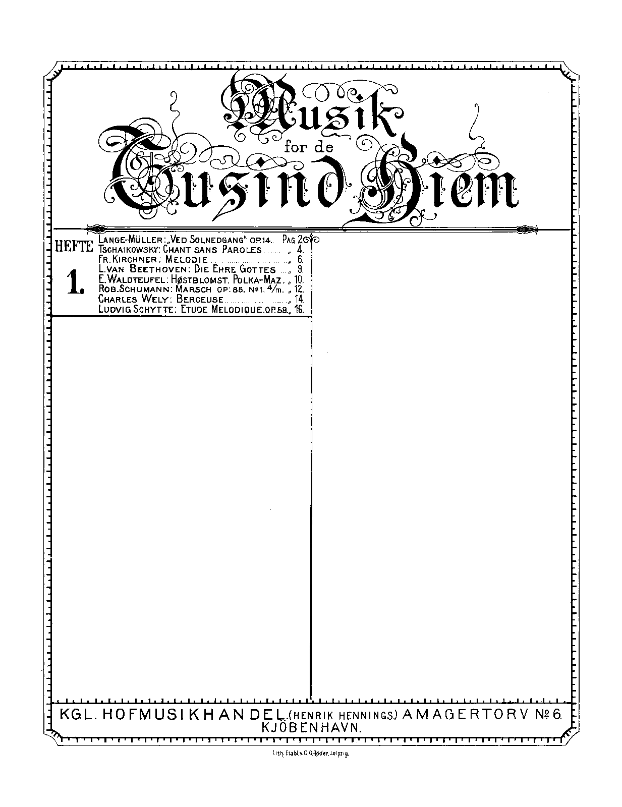 Souvenir de Hapsal, Op.2
