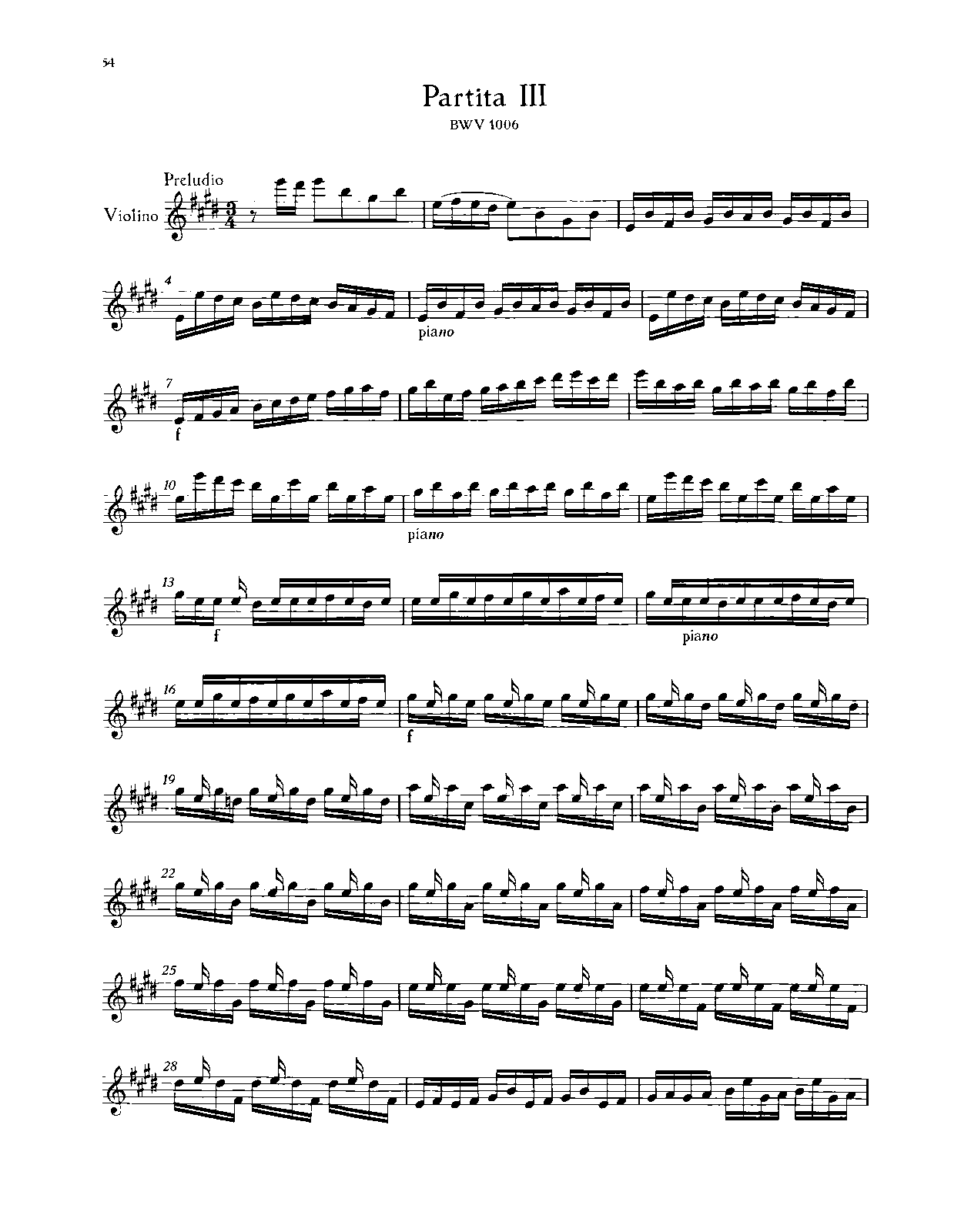 Violin Partita No.3 in E major, BWV 1006