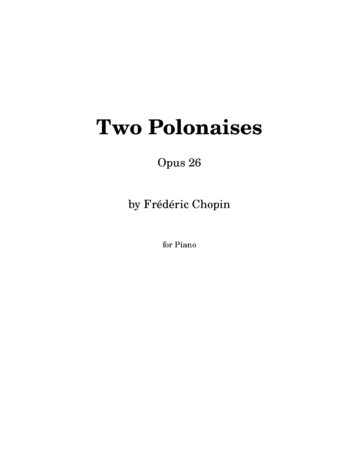 Polonaises, Op.26