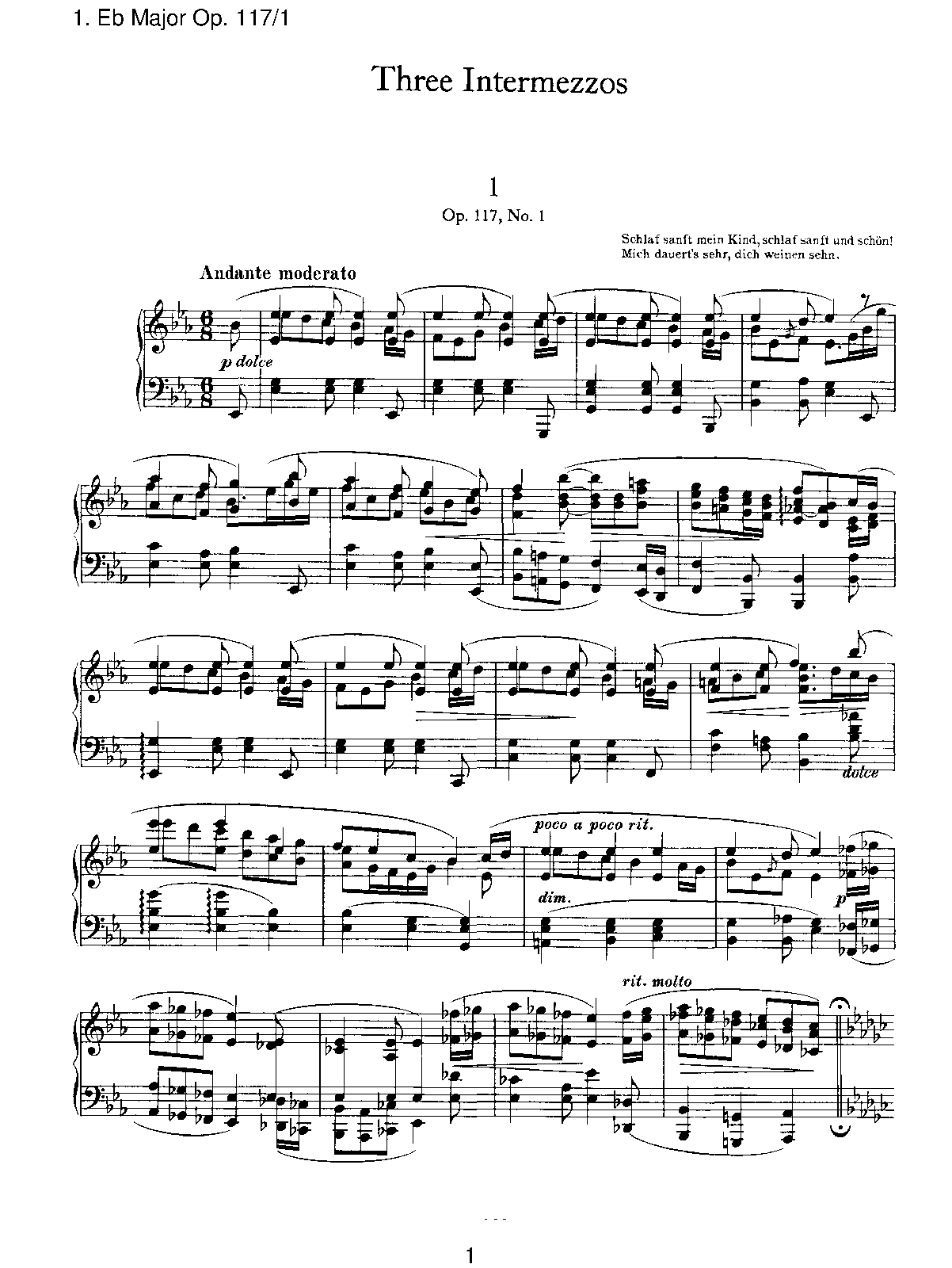 3 Intermezzi, Op.117