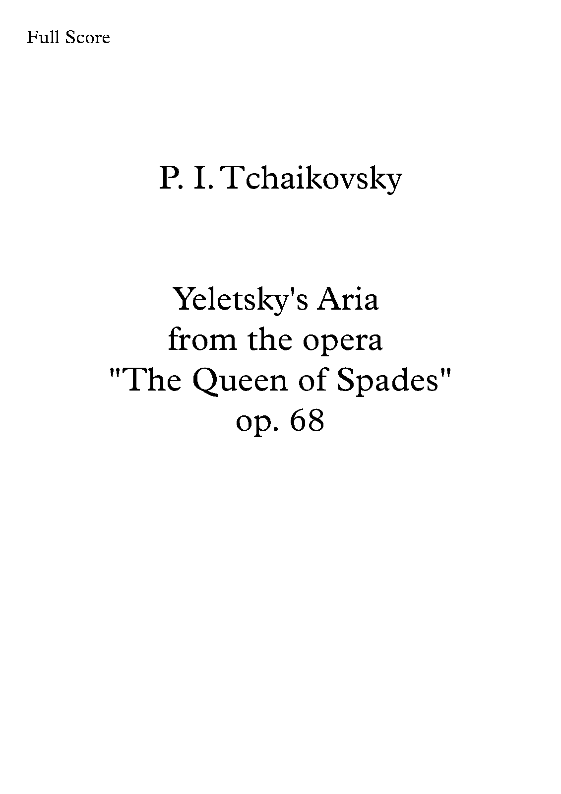 The Queen of Spades, Op.68