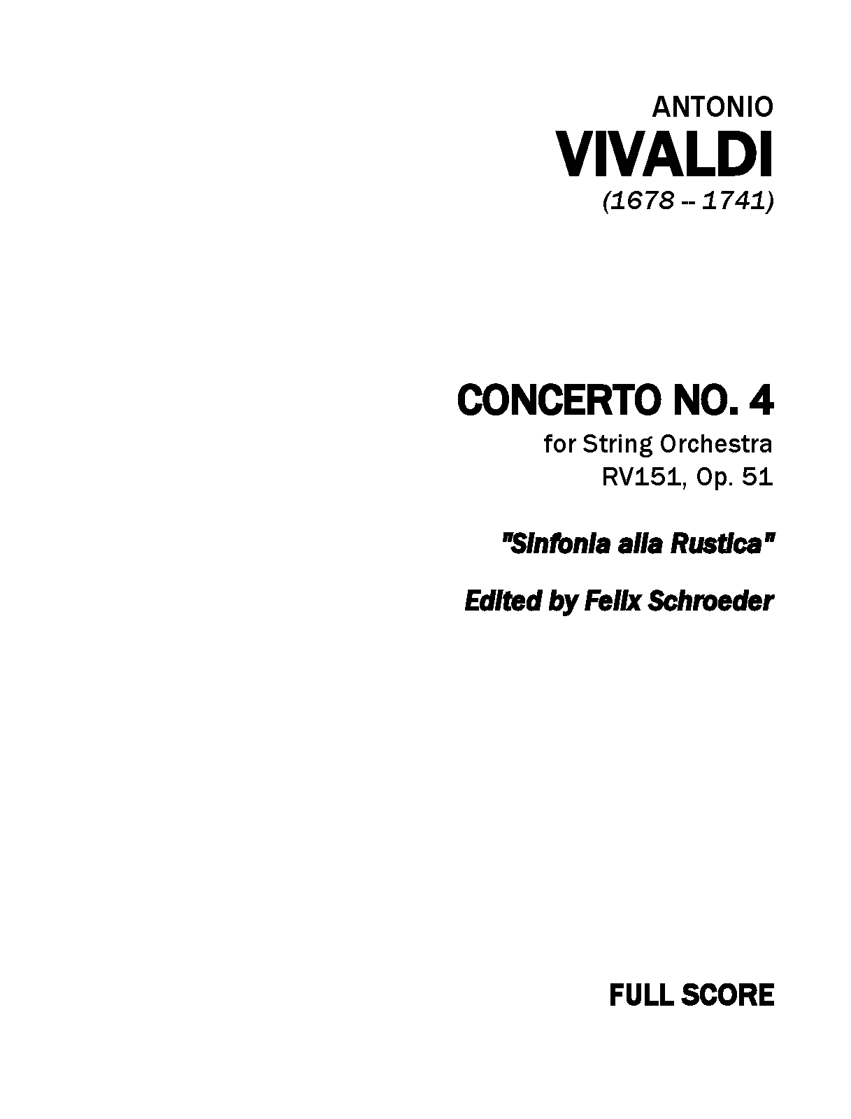 Concerto for Strings in G major, RV 151