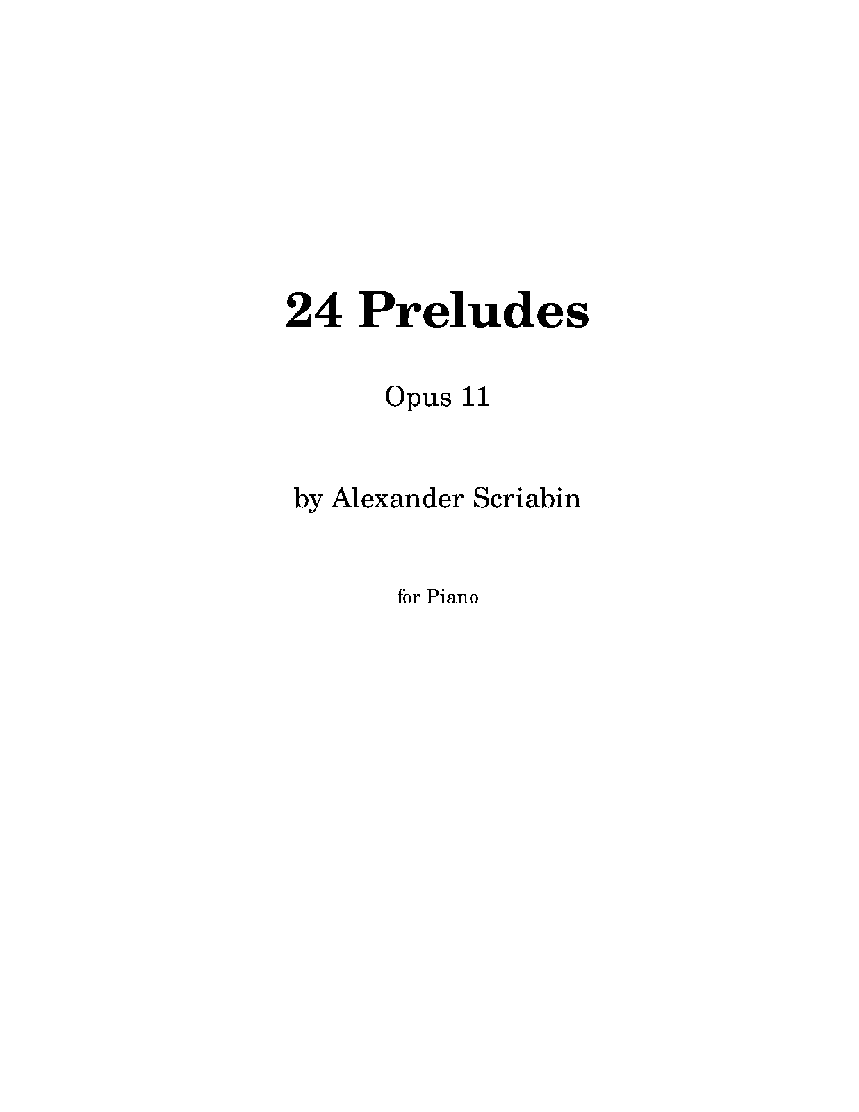 24 Preludes, Op.11