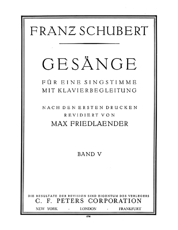 Gesänge für eine Singstimme mit Klavierbegleitung