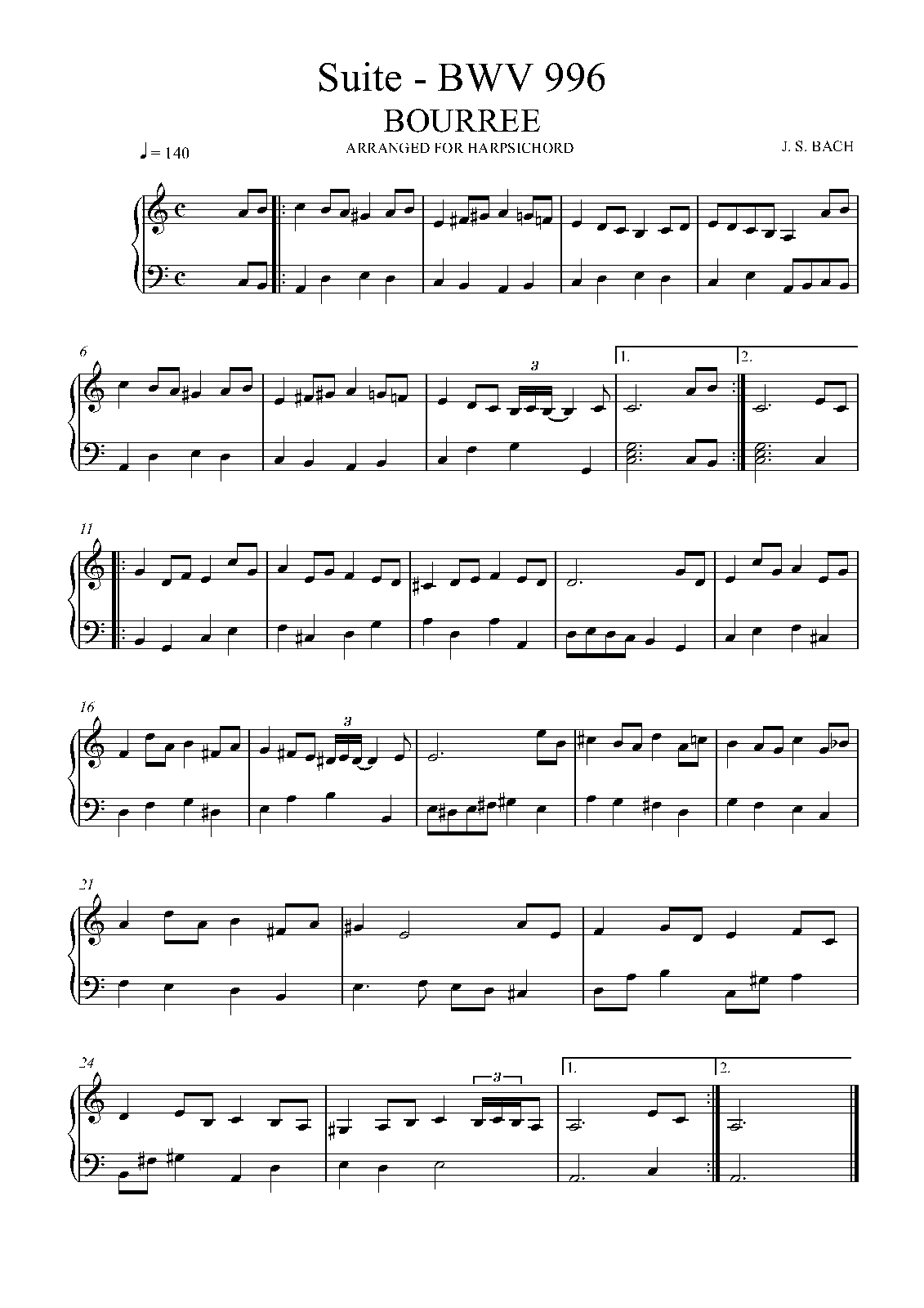Suite in E minor, BWV 996