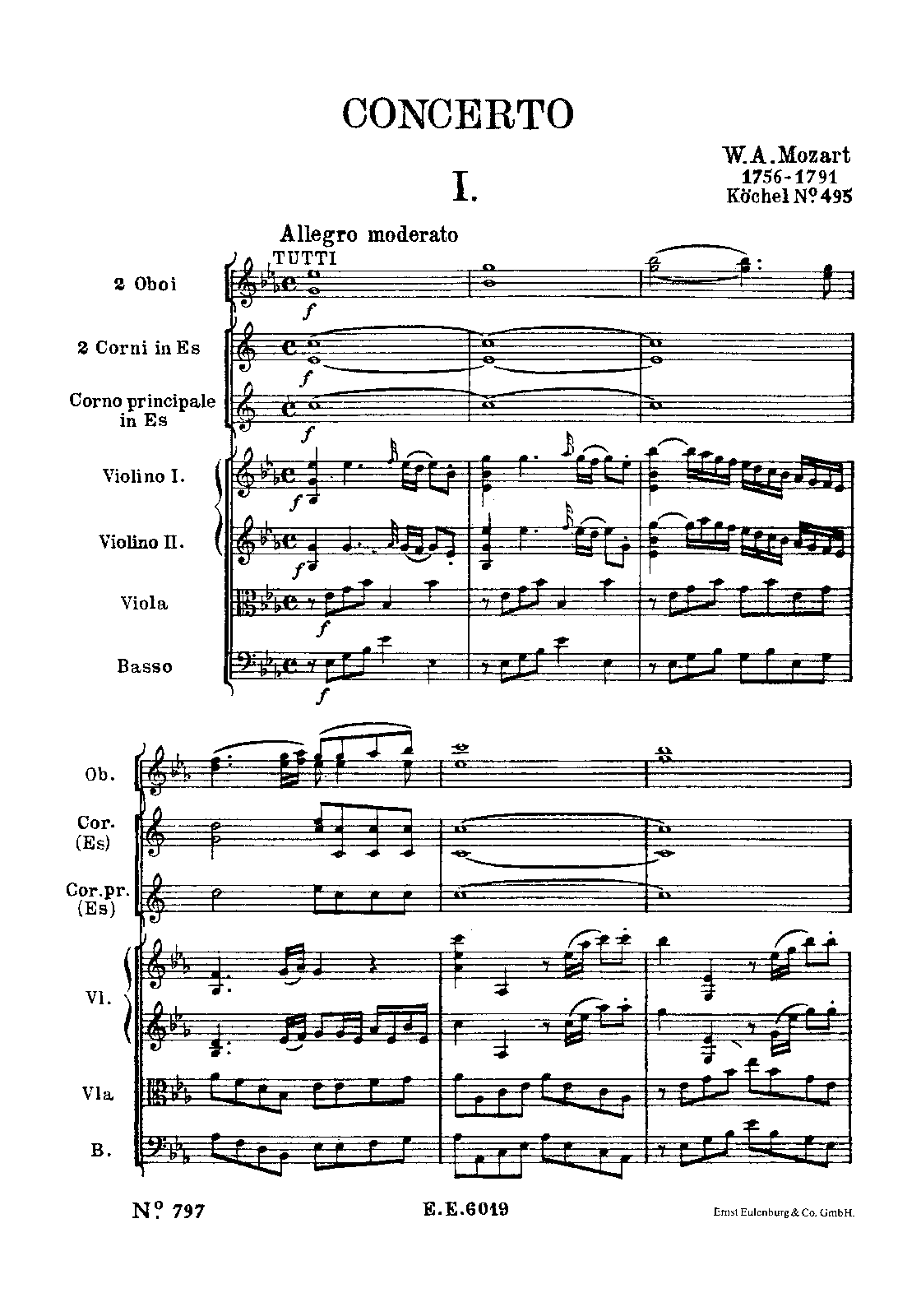 Horn Concerto in E-flat major, K.495