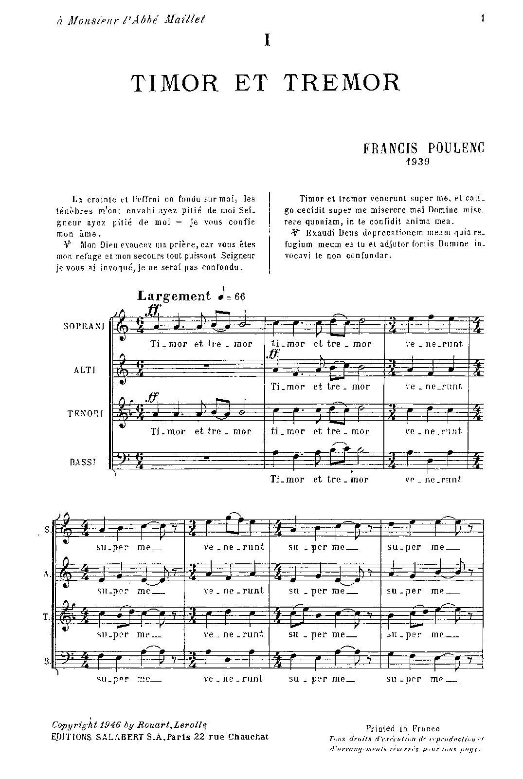 4 Motets pour un temps de pénitence, FP 97