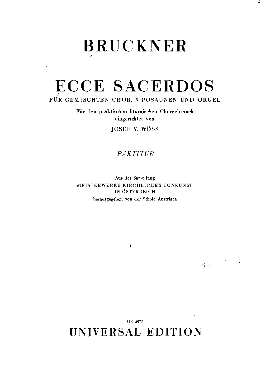 Ecce sacerdos magnus, WAB 13