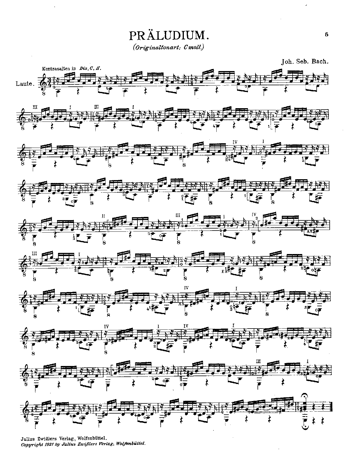 Prelude in C minor, BWV 999