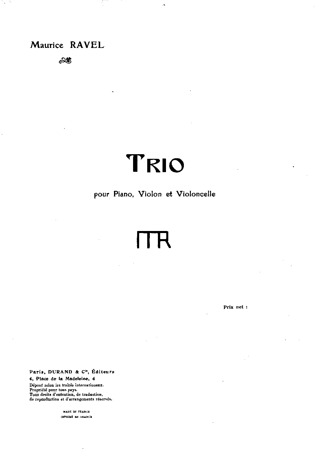 Piano Trio, M.67