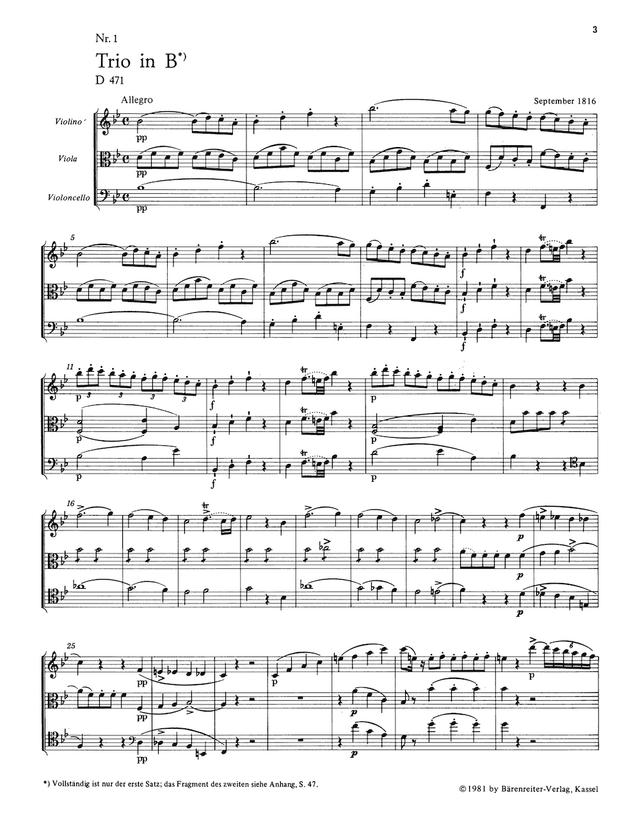 String Trio in B-flat major, D.471