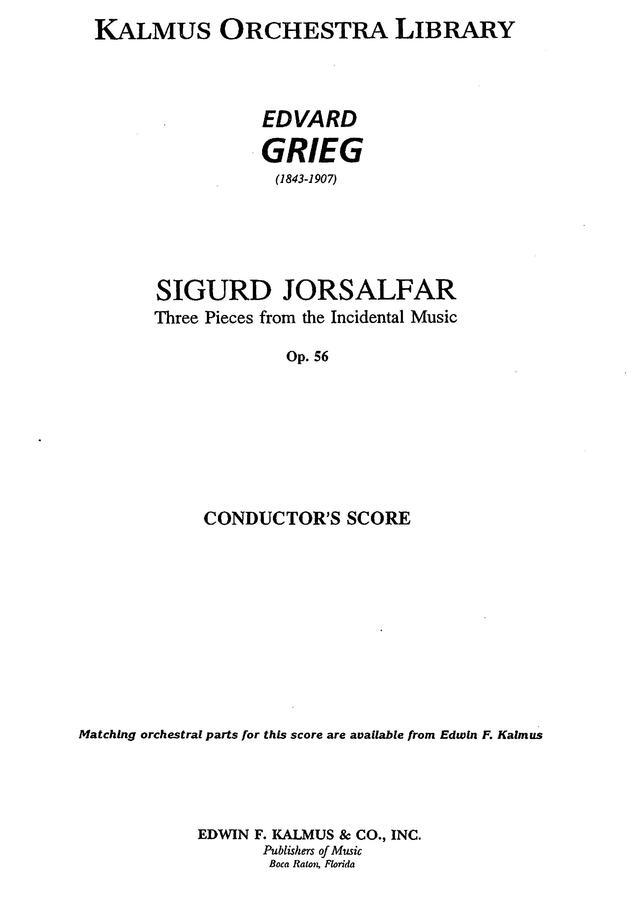 Sigurd Jorsalfar (suite), Op.56