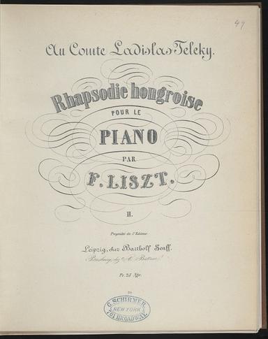 Hungarian Rhapsody No.2, S.244/2