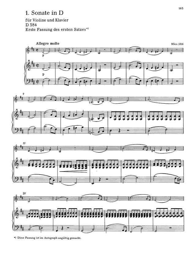 Violin Sonata in D major, D.384