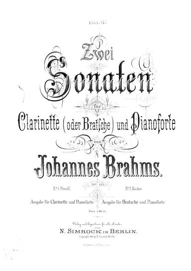 Clarinet Sonata No.2, Op.120 No.2