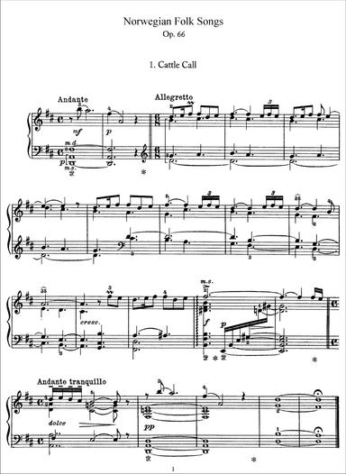 19 Norwegian Folk Tunes, Op.66