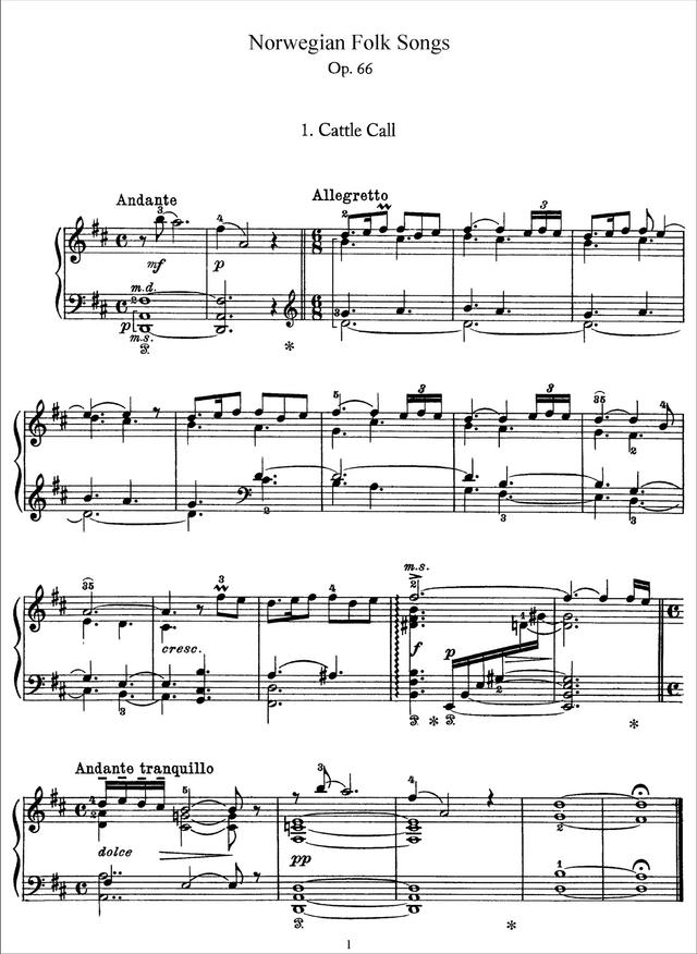 19 Norwegian Folk Tunes, Op.66