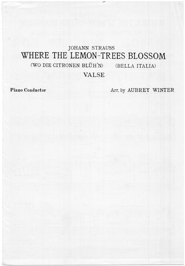 Wo die Citronen blüh'n!, Op.364
